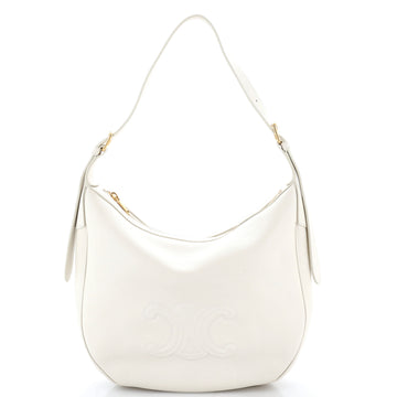 Celine Heloise Shoulder Bag Triomphe Embossed Leather Medium