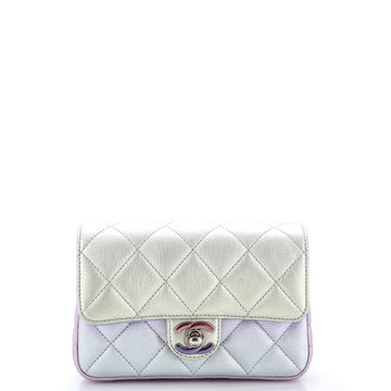 Chanel CC Chain Handle Flap Clutch Quilted Gradient Metallic Calfskin with Gradient Hardware