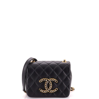 Chanel Crystal CC Full Flap Bag Quilted Lambskin Mini