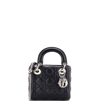 Christian Dior Lady Dior Chain Bag Cannage Quilt Lambskin Mini