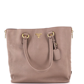 Prada Side Zip Shopper Tote Vitello Daino Large