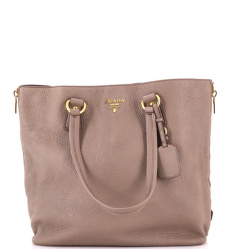 Prada Side Zip Shopper Tote Vitello Daino Large
