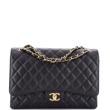 Chanel Classic Double Flap Bag Quilted Caviar Maxi