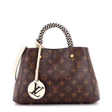 Louis Vuitton Braided Handle Montaigne Handbag Monogram Canvas BB