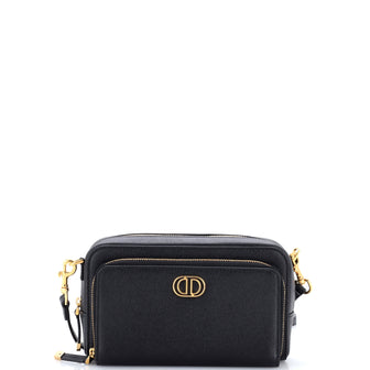 Christian Dior Caro Double Pouch Crossbody Bag Leather