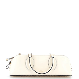Valentino Garavani Rockstud Zip Up Top Handle Bag Leather East West