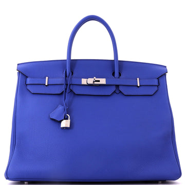 Hermes Birkin Handbag Blue Togo with Palladium Hardware 40