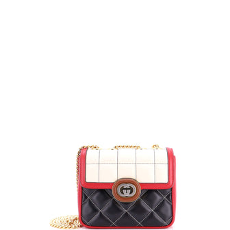 Gucci Deco Chain Flap Bag Mixed Matelasse Leather Mini