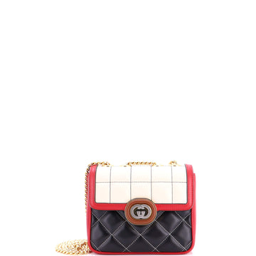 Gucci Deco Chain Flap Bag Mixed Matelasse Leather Mini