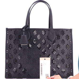Gucci Convertible Tote GG Debossed Laser Cut Leather Medium