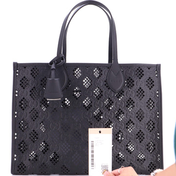 Gucci Convertible Tote GG Debossed Laser Cut Leather Medium