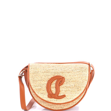 Christian Louboutin By My Side Crossbody Raffia with Leather Small