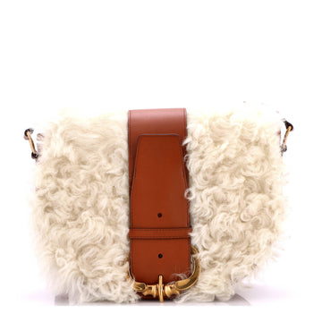 Celine Camarat Fringe Crossbody Bag Shearling with Leather Medium