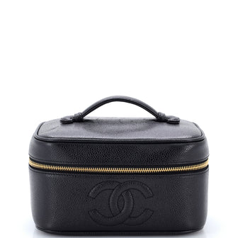 Chanel Vintage Timeless Cosmetic Case Caviar Medium