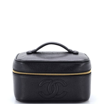 Chanel Vintage Timeless Cosmetic Case Caviar Medium