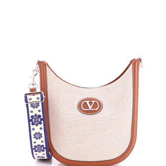 Valentino Garavani Antibes Crossbody Bag Canvas with Leather Small