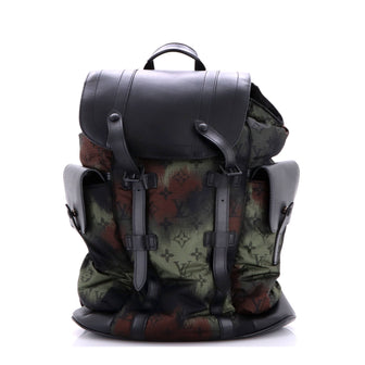 Louis Vuitton Christopher Backpack Limited Edition Camouflage Monogram Nylon with Leather PM