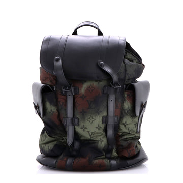 Louis Vuitton Christopher Backpack Limited Edition Camouflage Monogram Nylon with Leather PM