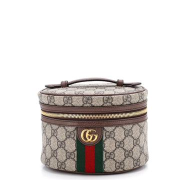 Gucci Ophidia Top Handle Cosmetic Case GG Coated Canvas Mini