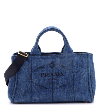 Prada Canapa Convertible Tote Denim Medium