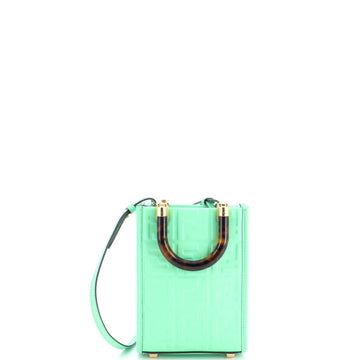 Fendi Sunshine Shopper Tote Zucca Embossed Leather Mini