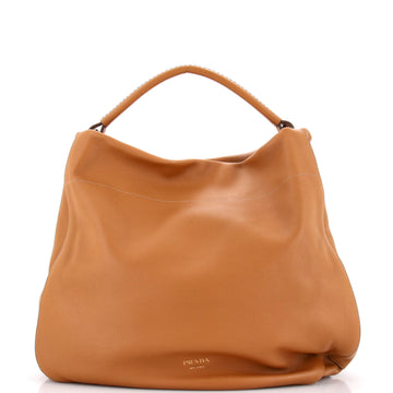 Prada Rolle Hobo Soft Grain Leather Large