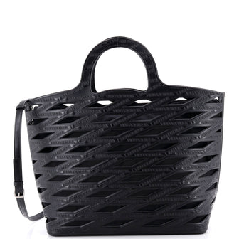 Balenciaga Neo Basket Bag Cutout Embossed Leather Large