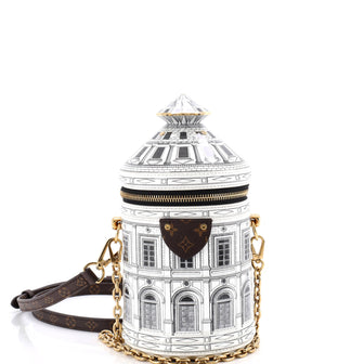 Louis Vuitton Cannes Vase Handbag Limited Edition Fornasetti Architettura Print Leather and Monogram Canvas