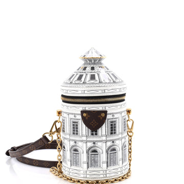 Louis Vuitton Cannes Vase Handbag Limited Edition Fornasetti Architettura Print Leather and Monogram Canvas