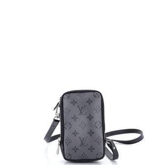 Louis Vuitton Double Phone Pouch Reverse Monogram Eclipse Canvas
