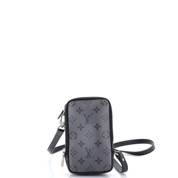 Louis Vuitton Double Phone Pouch Reverse Monogram Eclipse Canvas