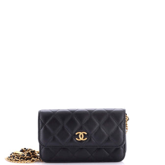 Chanel Medallion Charm Chain Phone Holder Quilted Lambskin