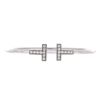 Tiffany & Co. T Wire Bracelet 18K White Gold with Diamonds