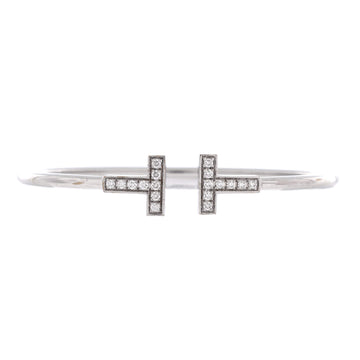 Tiffany & Co. T Wire Bracelet 18K White Gold with Diamonds