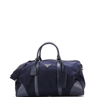 Prada Convertible Weekender Bag Tessuto with Saffiano Leather Medium