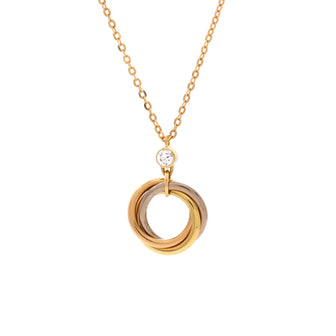 Cartier Trinity Pendant Necklace 18K Tricolor Gold with Diamond