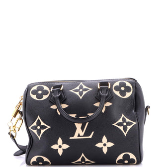 Louis Vuitton Speedy Bandouliere Bag Bicolor Monogram Empreinte Giant 25