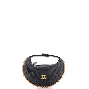 Chanel Chain Around Hobo Pouch Quilted Lambskin Extra Mini