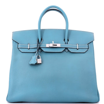 Hermes HAC Birkin Bag Blue Togo with Palladium Hardware 32