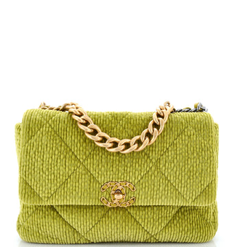 Chanel 19 Flap Bag Quilted Corduroy Medium
