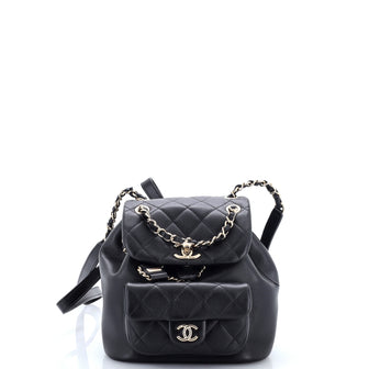 Chanel Duma Drawstring Backpack Quilted Leather Small