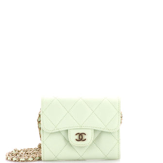 Chanel Classic Flap Clutch with Chain Quilted Caviar Small