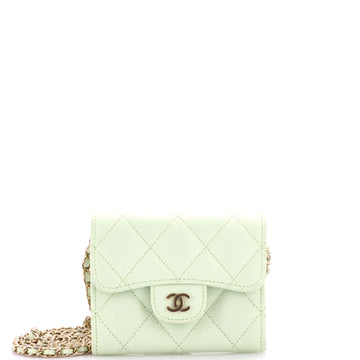Chanel Classic Flap Clutch with Chain Quilted Caviar Small