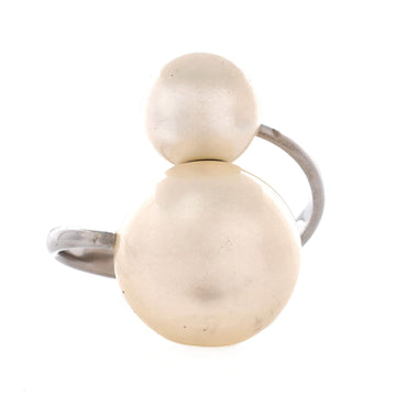Chanel Double Pearl Cuff Bracelet Metal and Faux Pearls