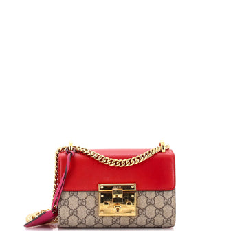 Gucci Padlock Shoulder Bag GG Coated Canvas and Leather Small