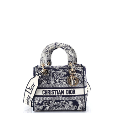 Christian Dior Lady D-Lite Bag Embroidered Canvas Medium