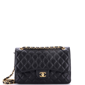 Chanel Classic Double Flap Bag Quilted Caviar Jumbo