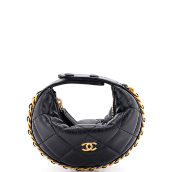 Chanel Chain Around Hobo Pouch Quilted Lambskin Extra Mini
