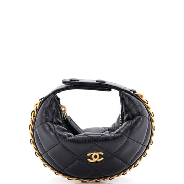 Chanel Chain Around Hobo Pouch Quilted Lambskin Extra Mini