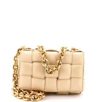 Bottega Veneta Cassette Chain Crossbody Bag Padded Maxi Intrecciato Leather